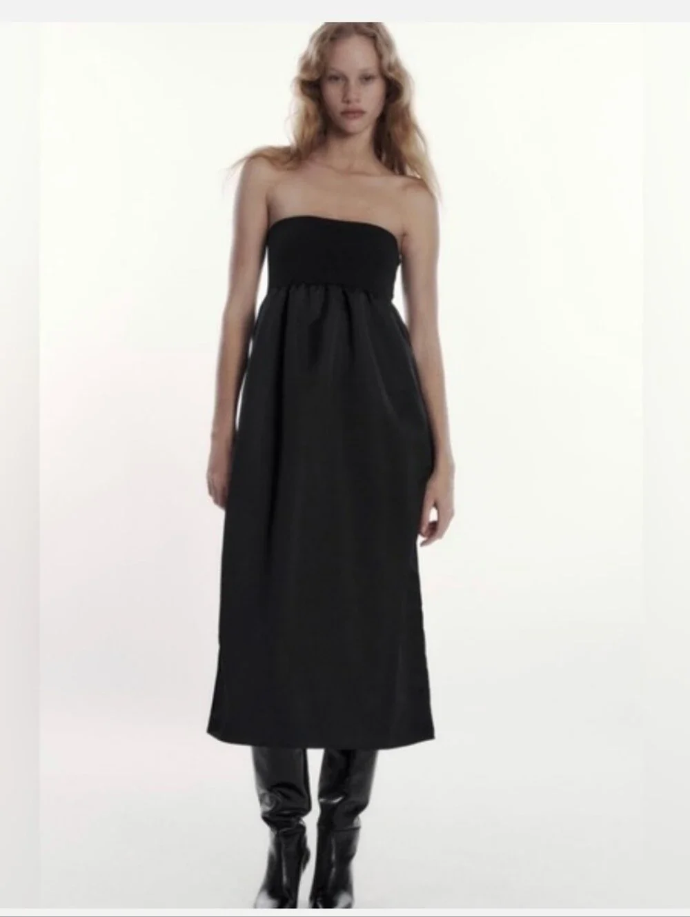 zara black strapless dress | Dresses | Zara Mixed Straight ZSource_BenFurniture Round neckline and off SIZE:X-SMALL 7 Celebs Wearing Black